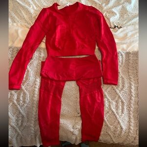 Fabletics Red Leggings and Top Set